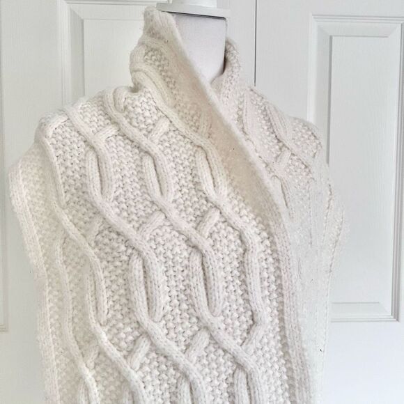 Ted Baker Wool Blend Cable Knit Scarf in Ivory NWT MSRP $139 - Picture 2 of 7